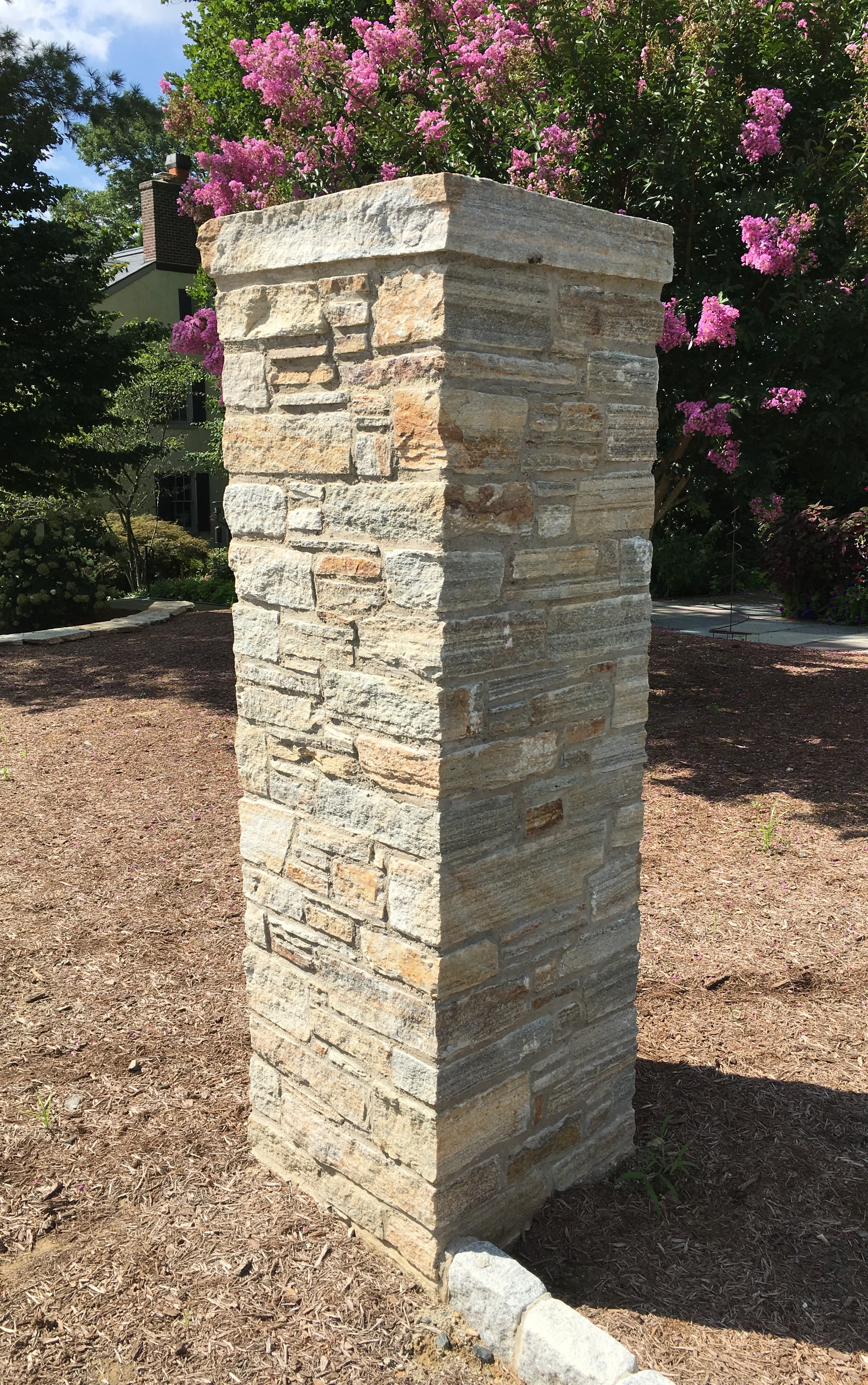 WildWorks tall stone chimney