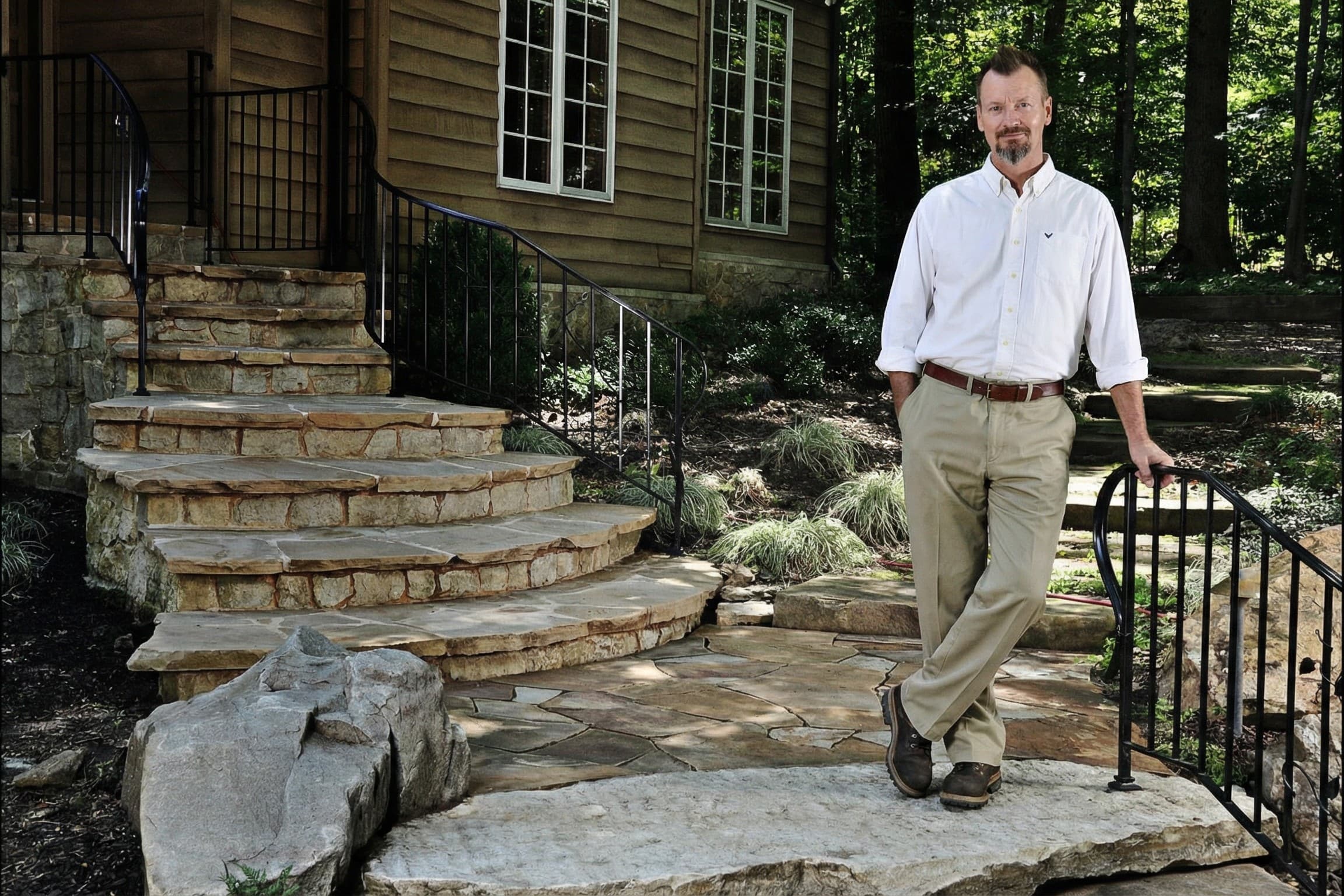 Scott G. Dietz with WildWorks stonework